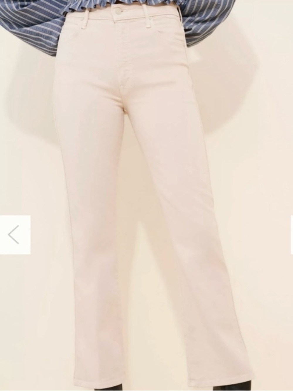 MOTHER Mid rise smoking double flood Jeans in Soft Tapioca